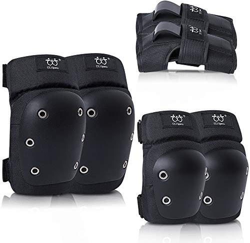 SPFASZEIV Juego Protecciones Patines,Niños&Adulto Rodilleras Protección Set con Rodilleras Codo Muñeca Protectoras 6 en 1 para Niños Patinaje, Ciclismo, Patineta, Scooter, BMX, Etc