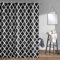 Trimming Shop Shower Curtain Polyester Fabric Bathroom Curtain Mould & Mildew Resistant With 12 Curtain Hook Waterproof Bath Curtain 180 x 180cm Long Shower Curtain Liner Washable, Black Trellis