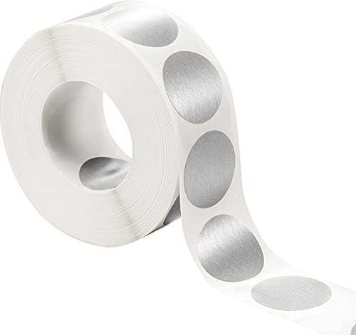 BJH 300 Stücke 2.5cm Scratch Sticker Scratch Off Aufkleber Rund Aufkleber (Silber)