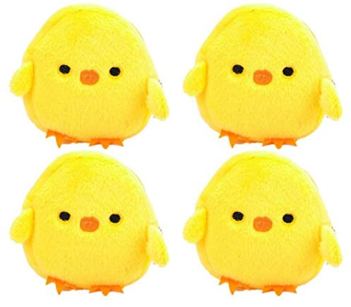4 Stücke Cartoon Münze Geldbörse Kleine Gelbe Hähnchen Geldbörse Geld Veränderung Halter Tasche Plüsch Zipper Mini Beutel Für Ostern Geschenk