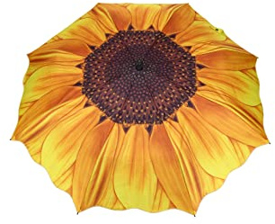 OURSKY Winddichter Reise-Regenschirm für Regen Sonne Sonnenblumen-Muster | Kompakter, faltbarer tragbarer Golfschirm für Männer und Frauen, Outdoor, Hochzeit, Geschenke