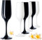 PLATINUX Schwarze & Weiße stabile Sektgläser Glas Champagnergläser Set 6 Teilig 210ml Sektflöten Sektkelche Sektglas