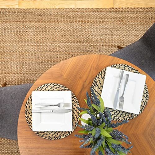 Handmade Sisal Scandi Large Non Shed Natural Jute Rug Coarse Straw Textured Farmhouse Country Style Lounge Living Room Kitchen Dining Room Area Mats 200cm x 290cm