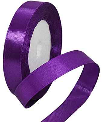 15mm Double Sided Satin Ribbon in Purple - 22M Polyester for Gift Wrapping, Balloons, Fabric Decor - Perfect for Xmas, Halloween, Bouquets, Hair Bows, Cake and Wedding Decorations