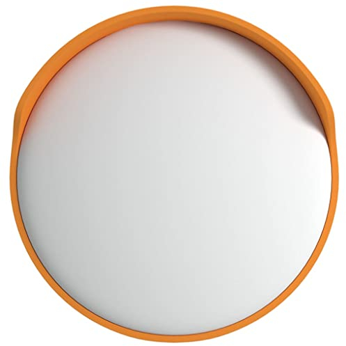 vidaXL Verkehrsspiegel, Verstellbar Konvexspiegel Spiegel, Sicherheitsspiegel für Garagen Einfahrten, Panoramaspiegel Outdoor, Orange Ø30 cm Polycarbonat