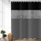 ASDCXZ Rideau de Douche Paillettes 180x180 cm, Moderne Noir Gris Paillettes Argent épissage Textile imperméable Rideaux de Douche de Lavable Rideau Douche Tissu pour Baignoire avec 12 Crochets