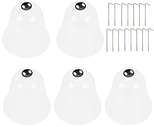 Limitoll 5 Stück Pflanzglocke Transparent Pflanzenhut Blumenglocke Garden Wiederverwendbare Belüftete Kunststoffkuppel Mit Pegs Pflanzenschutz Vor Frost Hagel Sonne Schnecken Vögel