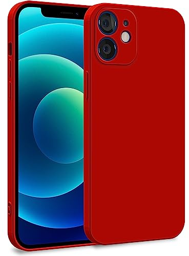 MyGadget Hülle kompatibel mit iPhone 12 Mini - Zweilagige Handyhülle mit Kameraschutz - Cover mit Innenfutter & Silikon außen - Rot