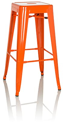 hjh OFFICE Barhocker VANTAGGIO HIGH Metall Orange Retro-Hocker im Industry-Design, stapelbar, 645080