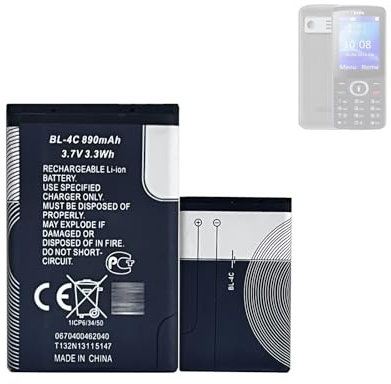 HIGHAKKU Batteria di ricambio BIGFP600AA compatibile con BRONDI KING, FOX, PRATICO, DUKE S equivalente a BL-4C