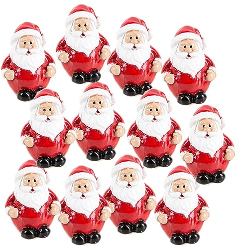 Logbuch-Verlag 12 kleine Nikolaus Figuren Santa Weihnachtsmann Miniatur rot weiß 3 cm mini Geschenk Weihnachten