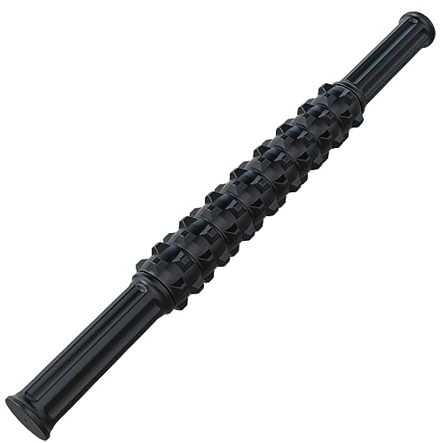 ARGOMAX Massagestab mit Rollen, Muskeltherapie-Massagestab, Massageroller Muskel Roller Stick zur Linderung von Muskelkater und Physiotherapie, Schwarz.