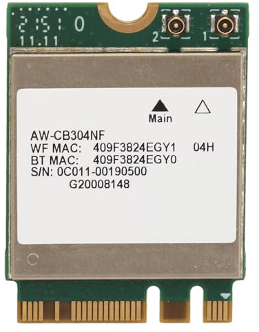 ASHATA Drahtlose Netzwerkkarte, AW CB304NF RTL8821CE Netzwerkkarte, 433 Mbit/s M.2 NGFF Netzwerkkarte BT4.2 Netzwerkadapter für Windows 7 8 10