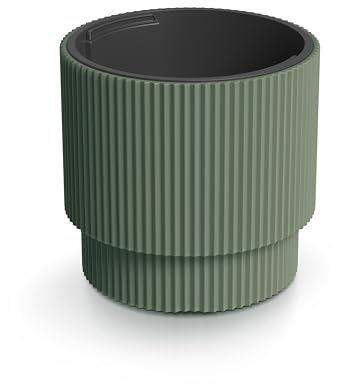 HappyFlower Blumentopf Modell Nr. PRX001 Größe 40 cm Pflanzkübel aus Kunststoff inkl. Einsatz, Runde Form, 2 Größen 7 Farben, Übertöpf (Grüne Kiefer, ⌀ 39,5 cm, H 37,5 cm)