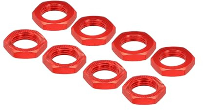 sourcing map Aluminium 17mm RC Radmutter Gewinde M12x1.0mm Sechskant Radmuttern RC Radmutter für 1/8 RC Modellauto Trucks Geländewagen Aufgerüstete Teile Packung mit 8 (Rot)