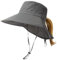 TOP-EX XL/XXL Damen Sonnenhut Pferdeschwanz UV Schutz Faltbar Wasserdicht Outdoor Hut mit Nackenschutz Breite Krempe Sommer Fischerhut Safari Wanderhut Trekking 94601_Grau M/L
