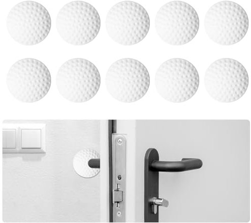 AiQInu Türstopper Wand,10 Stück Türstopper Selbstklebend, 5cm WeißTürstopper Wand, Stoßdämpfendes Silikon türstopper für Wände und Möbel