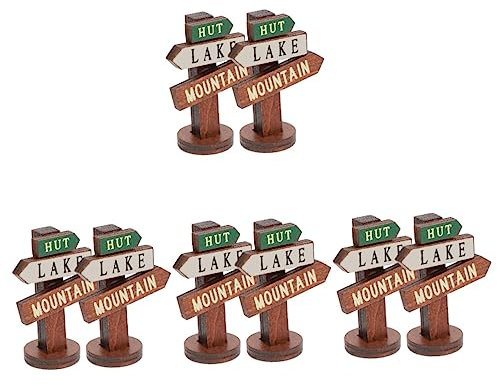 Sosoport 8pièces Mini Panneaux Signalétiques Bois Pour Décoration De Jardins Miniatures Et Paysages -scéniques