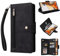 ESONG Cover per Xiaomi Redmi note 13 Pro 5G,Custodia Portafoglio a Libro in Pelle PU,Antiurto Protezione Flip Wallet Case con Staffa,Slot per Schede,Magneticachiusa,Cerniera,Cordino-Nero