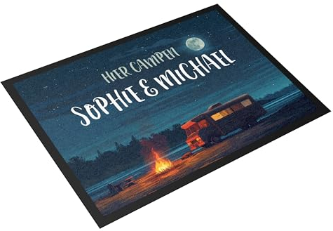 printplanet® - Fußmatte selbst gestalten - individuell Bedruckt - Layout: Camping - Größe 80 cm x 60 cm