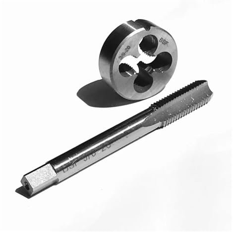 ZHLWei BSF 3/8-20 Maschi a Macchina con Flauto Diritto Maschi e filiera for Tubi a Mano Destra for la Lavorazione di Filettatura di Metalli in Acciaio