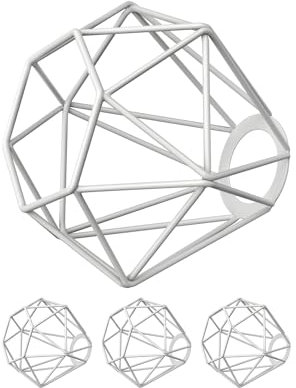 ledscom.de 4 Stück Käfig-Lampenschirm, weiß, 160mm Ø