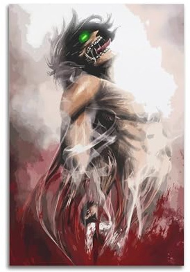 TESUXYEHH Anime-Poster Attack on Titan, dekorativer Leinwand-Kunstdruck, moderne Familienschlafzimmer-Dekoration, 20 x 30 cm