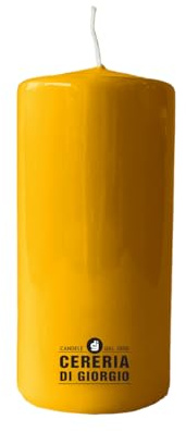 Kerze Durchmesser 7 cm Höhe 15 cm - Senf