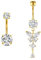 Rajnard Bauchnabelpiercing Gold Silber Chirurgenstahl Schmetterling Bananabells Piercing Schmuck 6mm 8mm 10mm 12mm 14mm Stablänge
