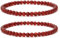 Landorilo 2 Stück Naturstein Runde Perlen Stretch Armband (4mm) für Damen Herren, Yoga Heilstein Armbänder, Freundschaftsarmband, Paar-Armband, Ersatzperlen Inklusive(2R Karneol)