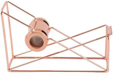 HUIOP Distributore di nastro adesivo,Dispenser per nastro in metallo Taglierina per nastro adesivo da tavolo in oro rosa Forniture per ufficio Decorazione da scrivania per affari Negozio commerciale