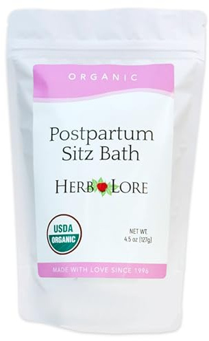 Herb Lore Organic Postpartum Sitz Bath Soak, Herbal After Birth Care for Perineal Healing