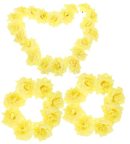 BESTOYARD 50pcs Artificial Silk Flower Heads Miniature Stapelia Rose Decor Yellow Silk Rose Flower Heads for Party Decorations