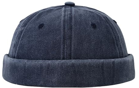 QKURT Cappello Docker per Uomo, Berretto Docker Berretto Senza Tesa Cappello da Pescatore, Berretto da Marinaio Unisex, Berretto Regolabile alla Moda
