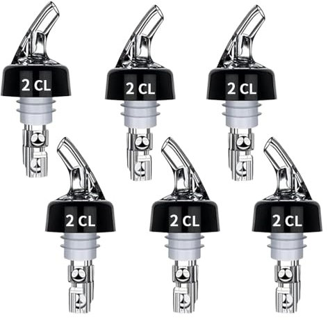 6 Stück Flaschenausgießer 2 cl：Dosierausgießer Bar Portionierer Spirituosen Dosierer für Flaschen für Cocktails Automatische MessflaschenausgießerPlastik | für Wein Cocktail Home Bar.