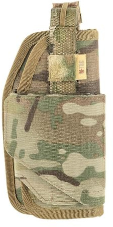 M-Tac Elite Universelle Rechte Pistolenholster, Cordura 500D, MOLLE-kompatibel, Verstellbar, Laser Cut, Taktisch, YKK-Verschluss, Multicam