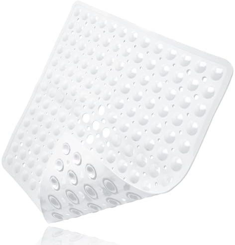 Duschmatte rutschfest, 53 x 53 cm Duschmatte, Antirutschmatte mit Saugnäpfen, Massage rutschfest, Antirutschmatte Dusche, PVC Shower Mat Non Slip, Waschmaschinenfest, Quadrat, Transparent