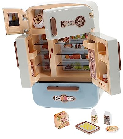 PartyKindom 1 Set Di Giocattoli Per Frigorifero Cibo Giocattoli Mini Frigorifero Da Gioco Elettrodomestici Per Case Piccole Mobili Per Case Delle Bambole Giocattoli Frigorifero