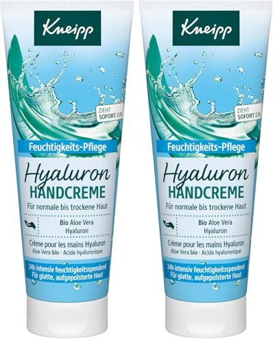 Kneipp Hyaluron Handcreme - Mit Hydro Boost Komplex - Reduziert Fältchen - Zieht sofort ein - 75ml (Packung mit 2)