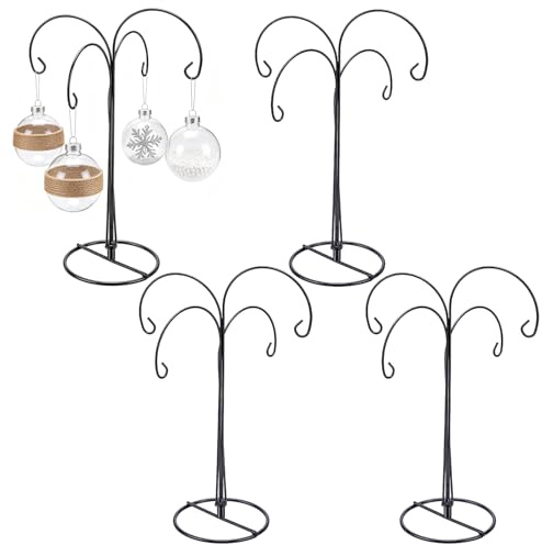 INTERWARM 4 Stück 12x31.5cm Ornament Präsentationsständer Ornament Präsentationsständer Mit Aufhängevorrichtung Und Draht Für Hochzeits Geburtstags Und Partydekoration Schwarz