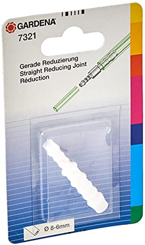 Gardena Reduzierstück: Schlauchverbinder aus Kunststoff, zur Schlauchverbindung von 8 mm- und 6 mm-Schläuchen, weiß (7321-20)