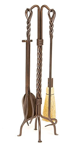 Minuteman International Twisted Rope Tool, Römische Bronze Schmiedeeisen Kaminbesteck Set, Eisen