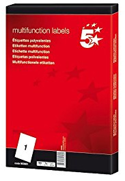 5Star 903814 weiß Etikett zu drucken – Etiketten zu drucken (weiß, A4, Laser/A Tintenstrahldrucker, rechteckig, 7 cm, 3,7 cm)