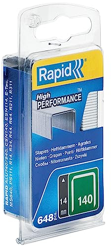 Rapid 40109517 Flachdrahtklammer Typ 140/14mm, 650 St. Blister, Silber, 14 mm, Stück