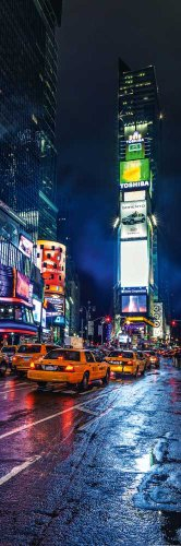 empireposter New York - Times Square HDR Stadt Städte Fotomotiv Kunst colourlight Tür Poster - Grösse 53x158 cm