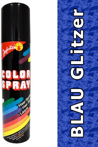 NET TOYS Glitterspray blau Glitzer Haar Spray Colorspray Haarcoloration blaues Haarspray Haarsprays Colorsprays Haarcolorationen