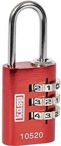 Kasp K10520REDD Zahlenschloss, Aluminium, 20 mm, rot