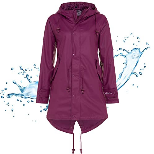 BMS Regenmantel 100% wasserdicht - beere - 38