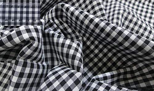 Fabrics-City Patchwork Druck Baumwollstoff VICHYKARO Stoffe, 3362 (Schwarz, Karo-Größe 5MM)