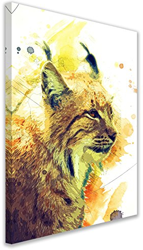 Angebot Wandbild Kunstdruck Street Art 60x40 cm - Tiere Hirsch Löwe Kunst Druck auf Leinwand (Luchs)
